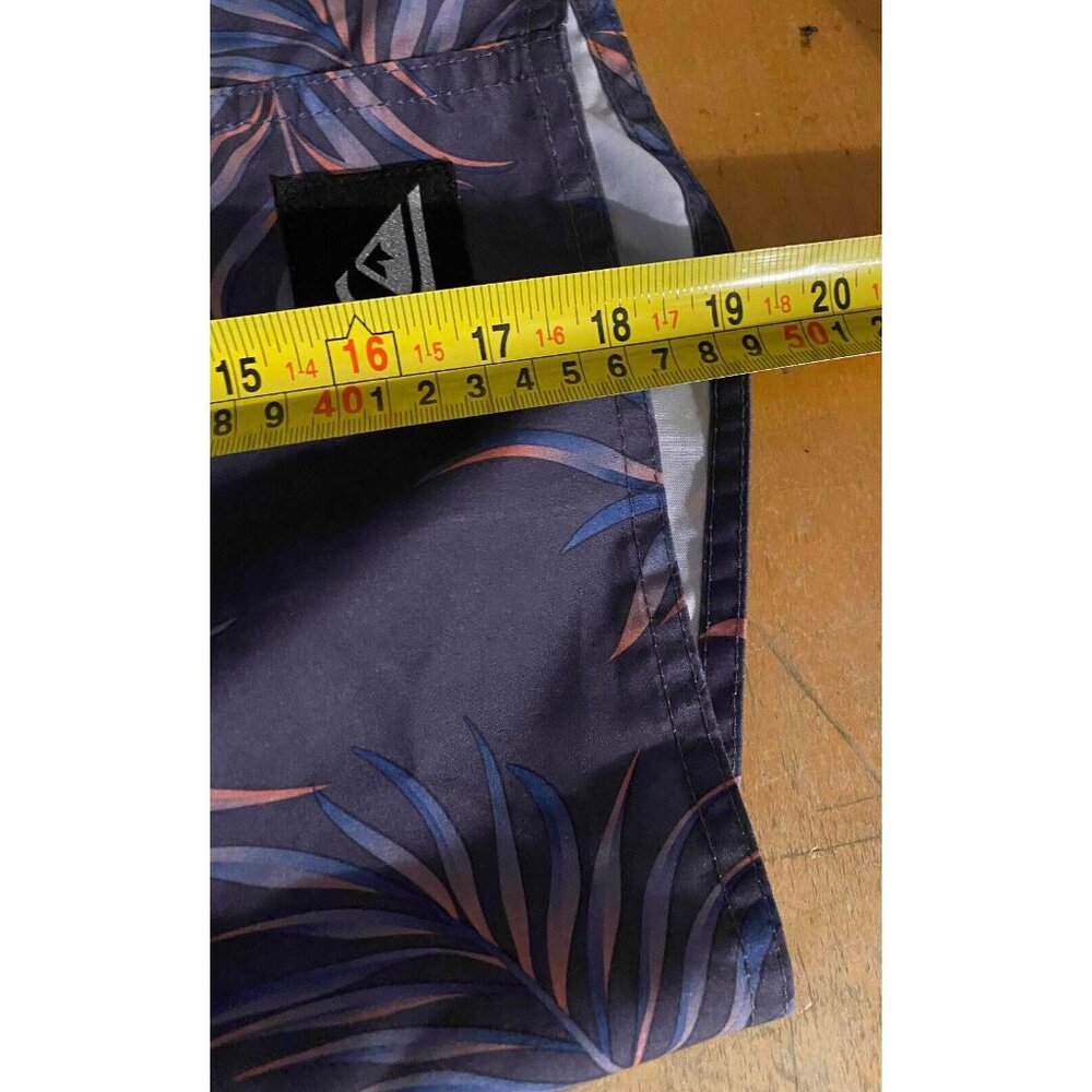 Quiksilver Board Shorts Mens 29 8" Floral Stripes Beach Swim Trunks Pocket - Picture 5 of 6